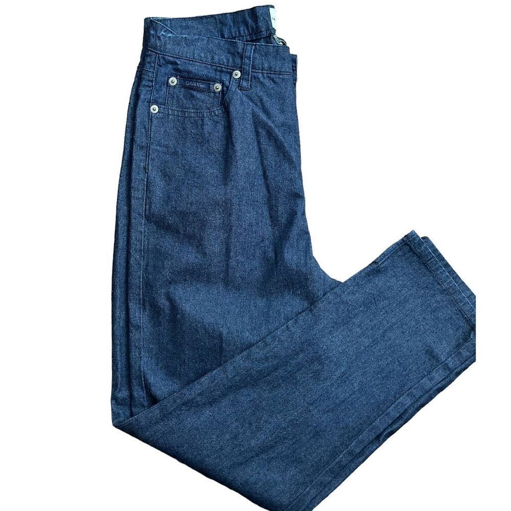Calvin Klein‎ Women's SZ 8 NWT Deep Indigo Side Vent Capri Jeans w/ Pockets